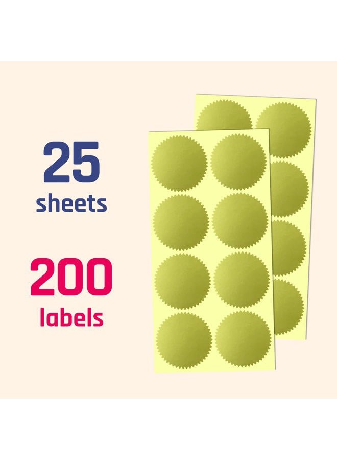 TownStix 200 Pack, Gold Foil Seal Stickers for Certificates - 2" Diameter - Image 3