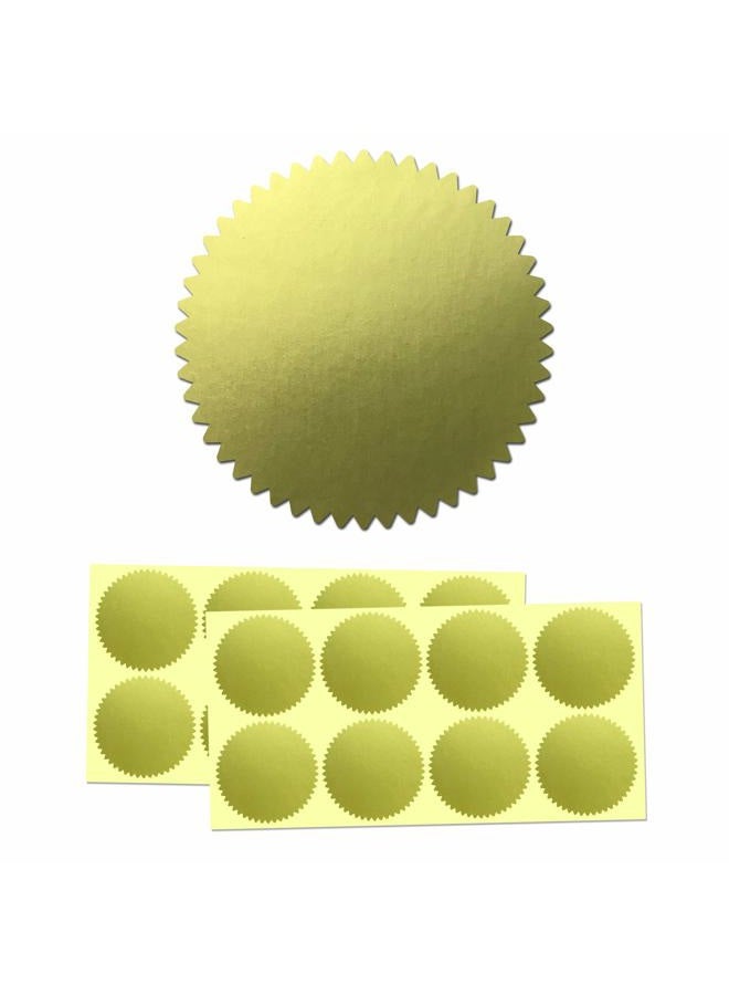 TownStix 200 Pack, Gold Foil Seal Stickers for Certificates - 2" Diameter - Image 1