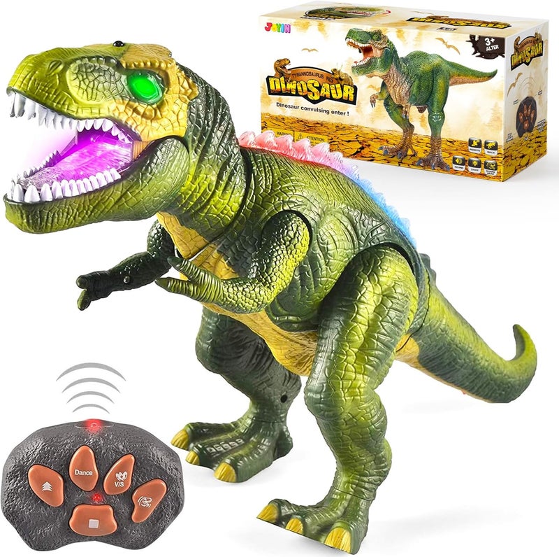 JOYIN LED Light Up Remote Control Dinosaur Walking and Roaring Realistic T-Rex Dinosaur Toys with Glowing Eyes, Walking Movement, Shaking Head For Toddlers Boys Girls - Image 1