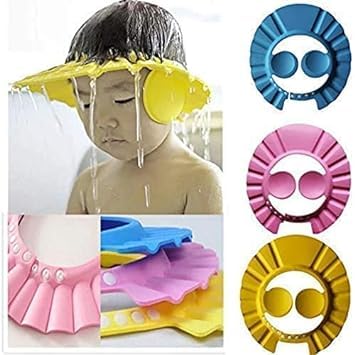 BROOKITCHEN Baby Shower Cap Bathing Baby Wash Hair Eye Ear Protector Hat for New Born Infants babies Baby Bath Cap Shower Protection For Eyes And Ear, Bathing Shower Cap, Baby Bath Cap (Multicolor) - Image 3