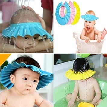 BROOKITCHEN Baby Shower Cap Bathing Baby Wash Hair Eye Ear Protector Hat for New Born Infants babies Baby Bath Cap Shower Protection For Eyes And Ear, Bathing Shower Cap, Baby Bath Cap (Multicolor) - Image 2