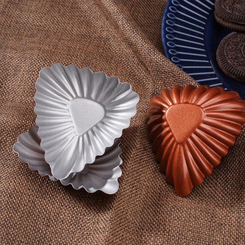 Baskety 4Pack Egg Tart Molds Mini Tart PansNonStick Carbon Steel Egg Tarts Baking Molds for Cupcakes Muffins Cookies Pies Tart Tins Pudding Tartlet Quiches Triangle - Image 3