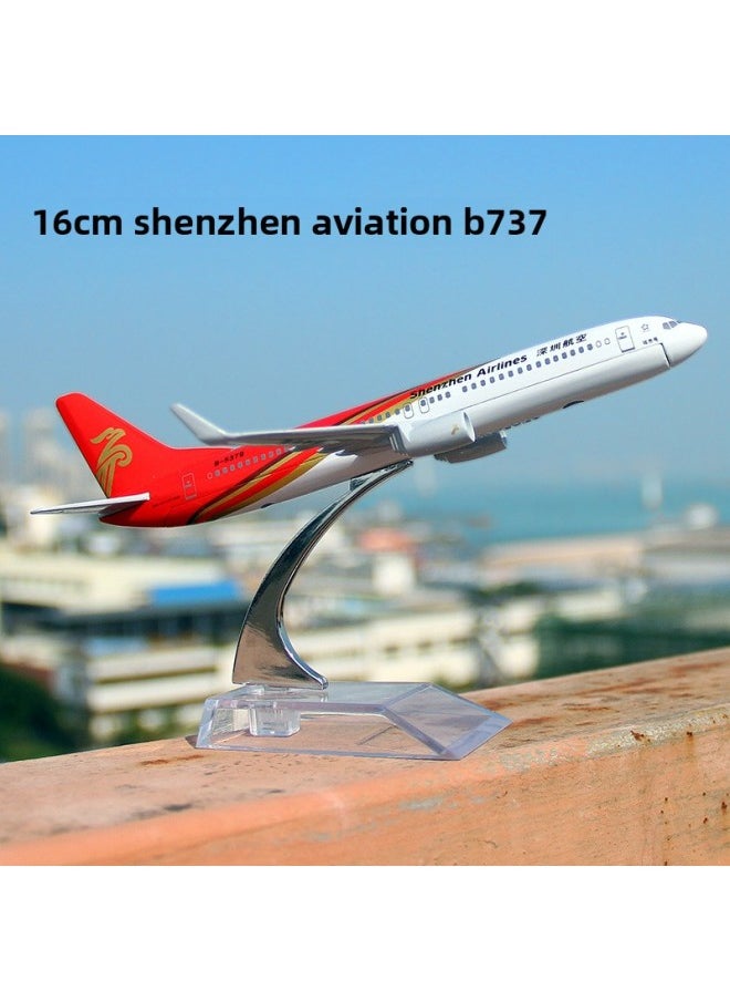 Metal 16cm B747 Civil Airliner Small Plane Model Boeing 737 Model Children's Toy Ornaments-Color:Thai Airways B777  - Image 3