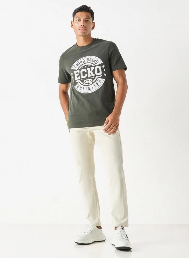 Ecko Unltd. Ecko Unltd Logo Print T-shirt Crew Neck