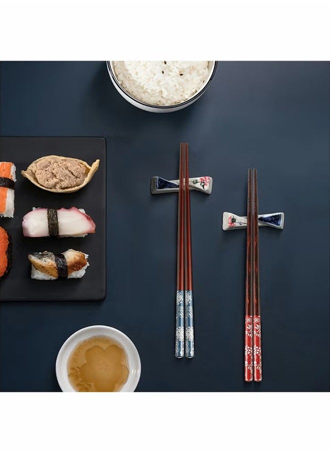HY - Portable Chopsticks Set, Japanese Style Natural Wood Chopsticks, Reusable Classic Style Eco-Friendly Chopsticks for Noodle Picnic Kitchen 2 Pairs with Case - Image 1