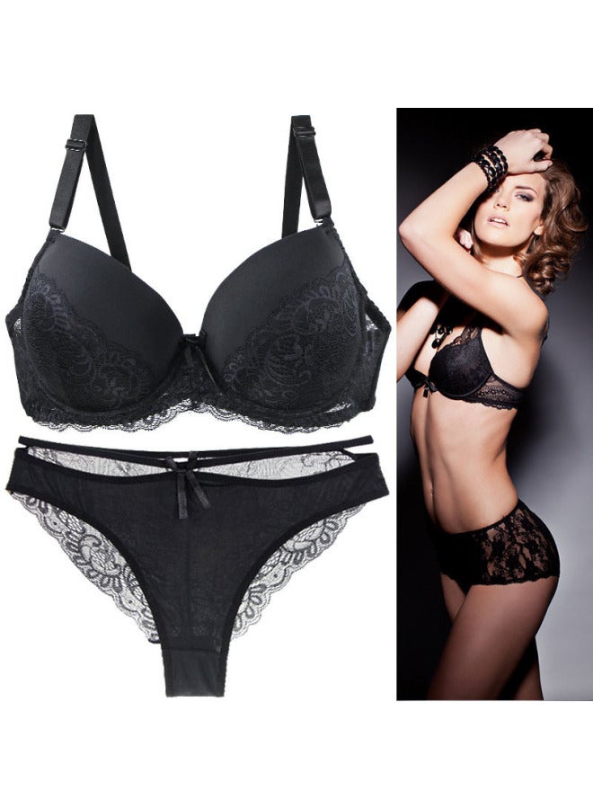 European And American Hot Underwear Large Size Lace Splicing Bra Briefs Light And Breathable Suit