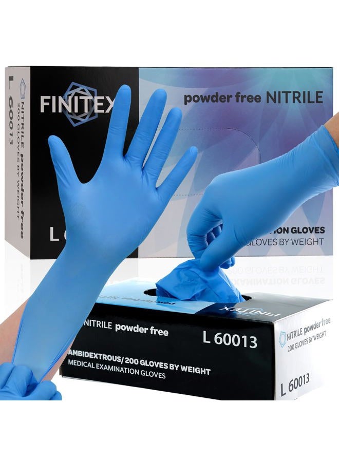 FINITEX Blue Disposable Nitrile Gloves, 3.5g/3.2mil, Rubber Powder-Free Latex-Free, Exam Gloves, Medical Gloves, LARGE, 200 PCS/BOX - Image 1