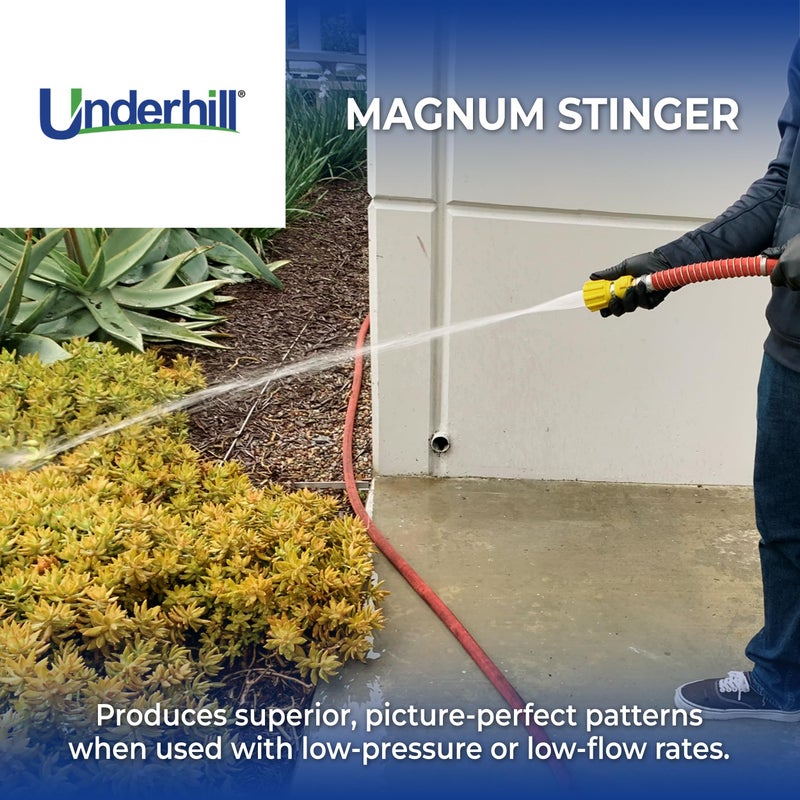Underhill Magnum Stinger Fireman Style Garden Hose Nozzle NG400 â€“ Heavy Duty Solid Brass Water Spray Nozzle, 11 GPM, 30â€“100 PSI, 3/4 Inch Thread Inlet, Jet Soak Fan Patterns, Professional Grade - Image 2