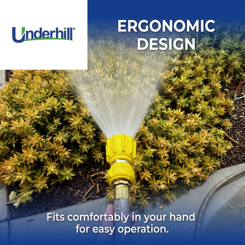 Underhill Magnum Stinger Fireman Style Garden Hose Nozzle NG400 â€“ Heavy Duty Solid Brass Water Spray Nozzle, 11 GPM, 30â€“100 PSI, 3/4 Inch Thread Inlet, Jet Soak Fan Patterns, Professional Grade - Image 4