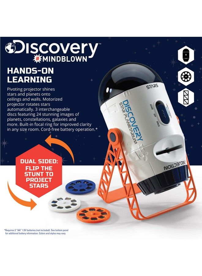 Discovery Kids Discovery Mindblown 2 In 1 Reversible Planetarium Space Projector 24 Images 360 Degree Rotation Moving Stars And Stationary Modes Displays Planets Nebula Stars Constellations Kids Astronomy Toy - Image 5