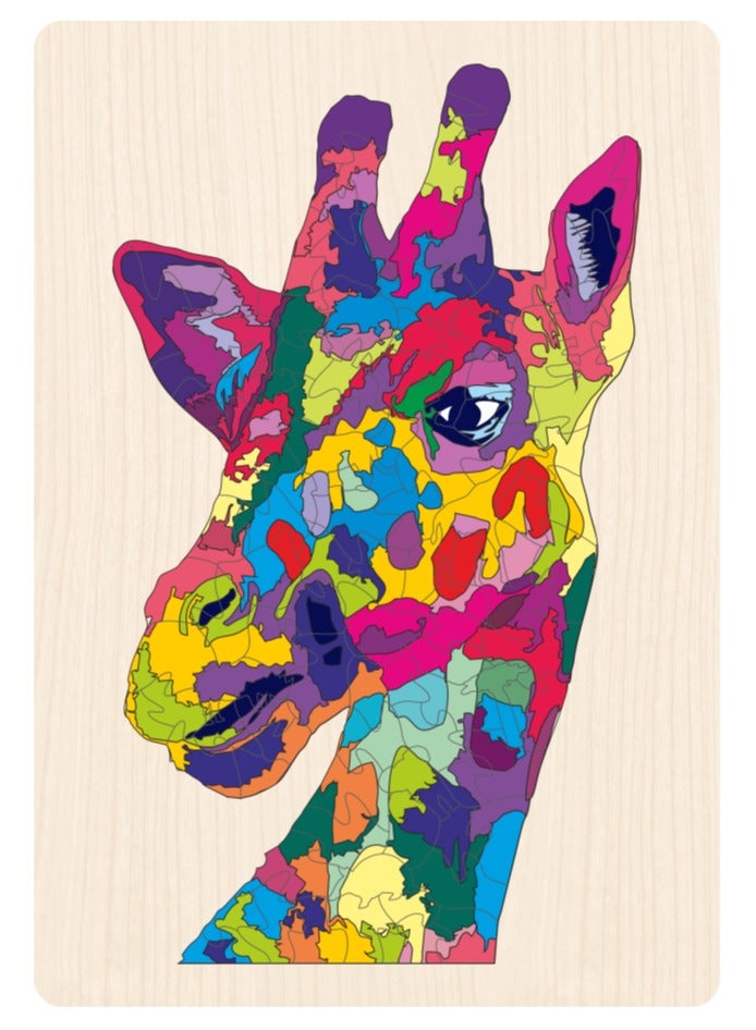 فوفا FOFA اللعب خشبية صديقة للبيئة للأطفال بانوراما لعبة اللغز - وجه الزرافة 102 قطعة المجلس التعليمي التعلم 3 4 5 سنوات من العمر الفتيات الأولاد الهدايا السفر لعبة شكل الجذعية مونتيسوري المستدامة - Image 1