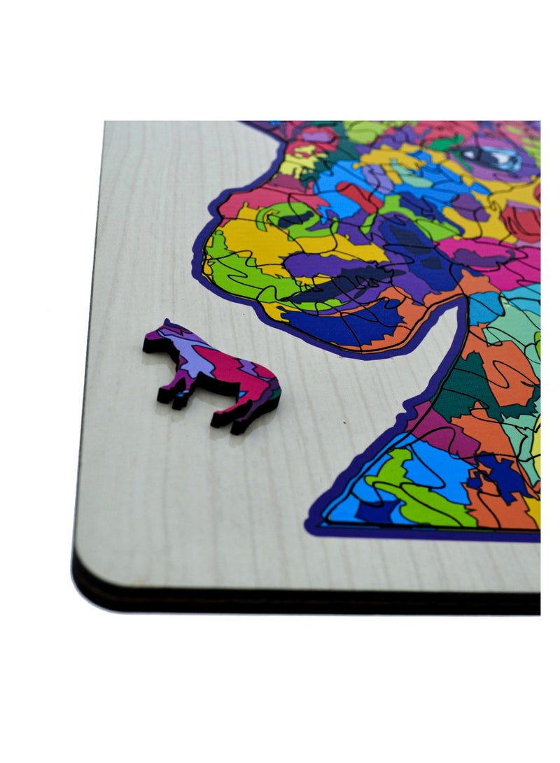 فوفا FOFA اللعب خشبية صديقة للبيئة للأطفال بانوراما لعبة اللغز - وجه الزرافة 102 قطعة المجلس التعليمي التعلم 3 4 5 سنوات من العمر الفتيات الأولاد الهدايا السفر لعبة شكل الجذعية مونتيسوري المستدامة - Image 5