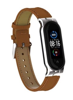 Y&D Replacement Wrist Leather Stra for Xiaomi Mi Band 6/ 5, Wirstband with Metal Frame, Strap Smart Bracelet Accessories  - Image 2