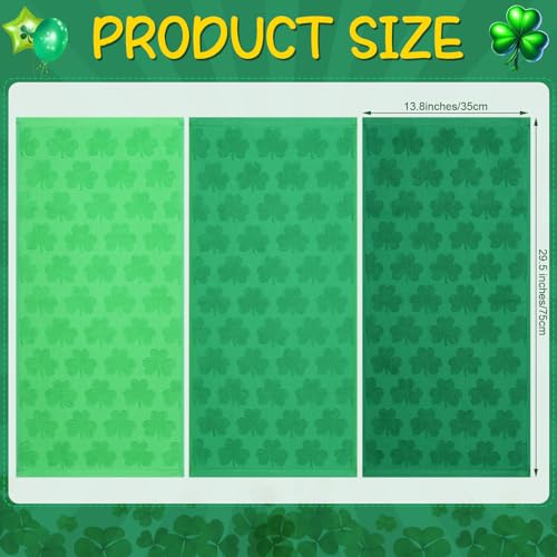 Hallswl 3pcs St. Patrick's Day Hand Towels Set Green Shamrock Jacquard Bath Towel Irish Clover 100% Cotton Soft Kitchen Decorative Bathroom Towels for St. Patrick's Day Holiday Decor Gift,14 x 29 Inch - Image 2