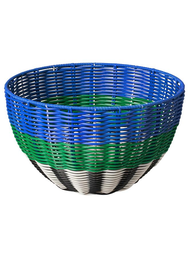 erorex Basket, White/Black/Blue, 32X19 Cm - Image 1