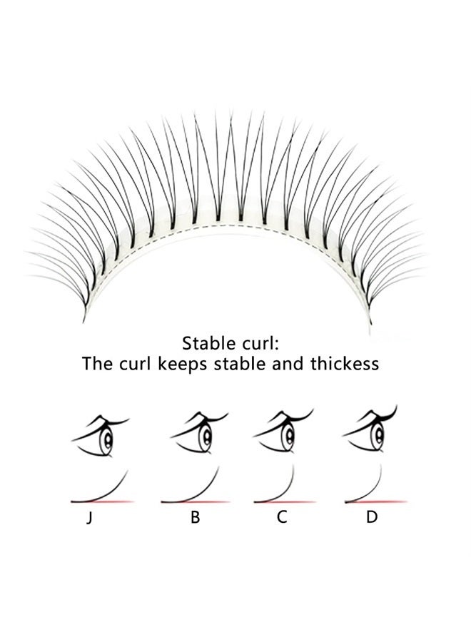 Adiya Soft Natural Premade Volume 2D Fans Eyelash Extension 0.10 Thickness 8-14mm Handmade Premade Cluster Volume Fans Faux Mink Lashes 3d (12mm, 3D-0.10-C) - Image 3