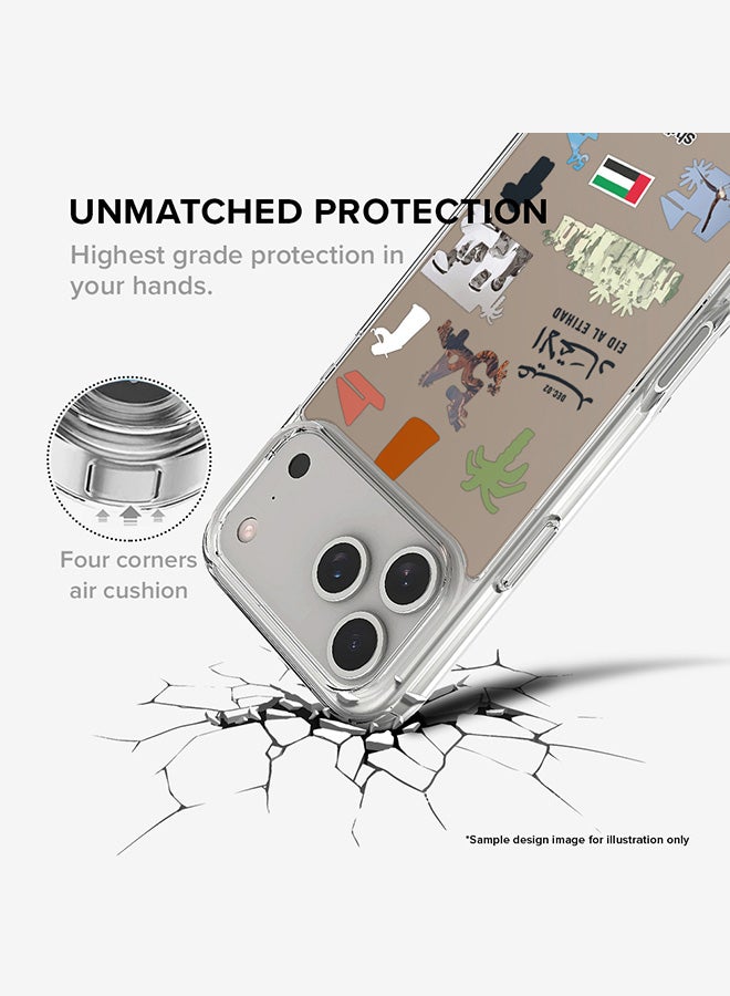 Stylizedd Classic Clear Compatible With iPhone 15, Hybrid Soft Case Flexible Edges Anti Drop TPU PC Gel Thin Transparent Cover - Eid Al Etihad 54th UAE National Day, Light Blue - Image 4