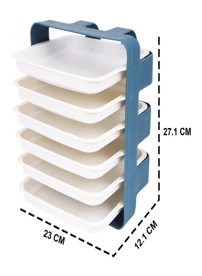 GION Kitchen Vegetable Fruit Organizer Storage Shelves Stand Cutlery Utensil Holder Tray Wall-Mounted 6 Layer Cooking Food Storage Dish Rack (1Pcs) (Multicolor) - Image 4