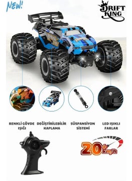 Apexma 2.4ghz Remote Control LED Light 1:18 Scale Rechargeable Speeding Off-Road Vehicle - Toy Bigfoot Jeep - Full Function Lighted Off-Road Car  - Image 3