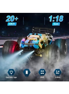 Apexma 2.4ghz Remote Control LED Light 1:18 Scale Rechargeable Speeding Off-Road Vehicle - Toy Bigfoot Jeep - Full Function Lighted Off-Road Car  - Image 1