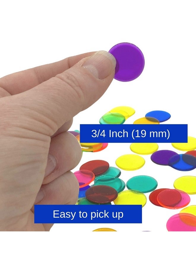 MR CHIPS Plastic Bingo Chips for Games 150 Count Bag - Solid and Transparent Colors Counting Blue 3/4 Inch - Image 2