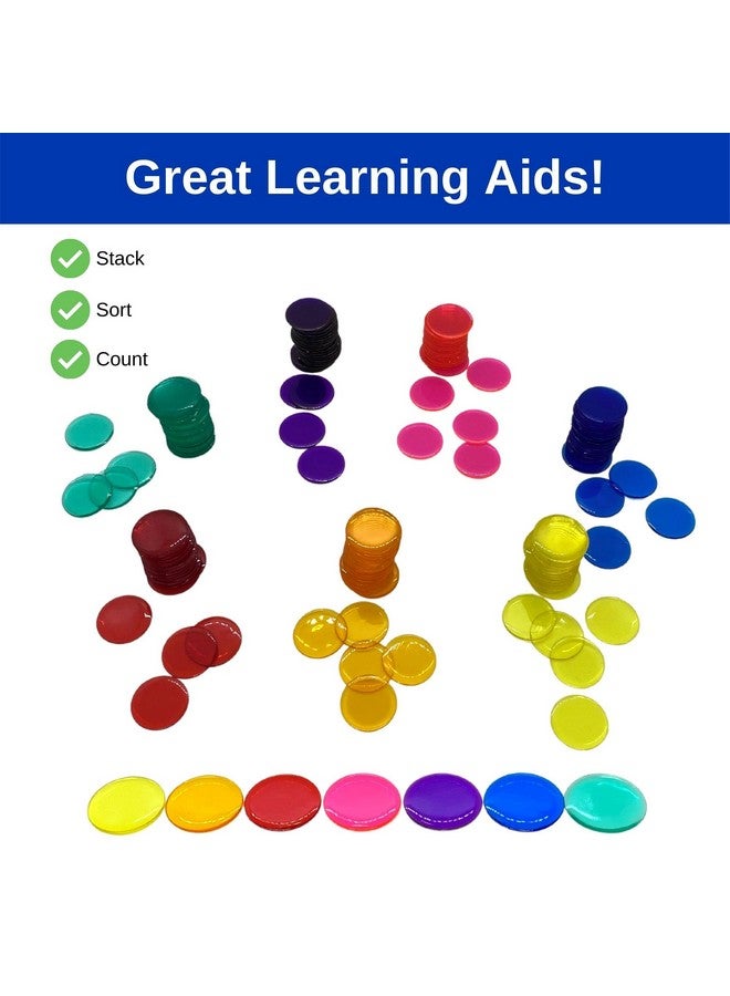 MR CHIPS Plastic Bingo Chips for Games 150 Count Bag - Solid and Transparent Colors Counting Blue 3/4 Inch - Image 5