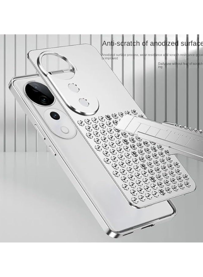 general Case Compatible with Vivo V40 Pro 5G/Vivo V40, Aluminum Alloy Metal Cooling Honeycomb Holes Heat Dissipation Breathable Cover Shockproof Anti-drop Protective Shell - Image 2