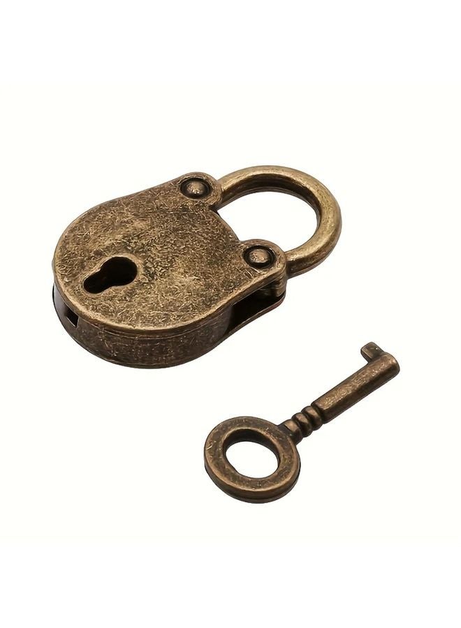 Vintage Mini Lock And Key 1pc Waterproof Matte Finish Iron Shell For Bags Suitcases - Image 5