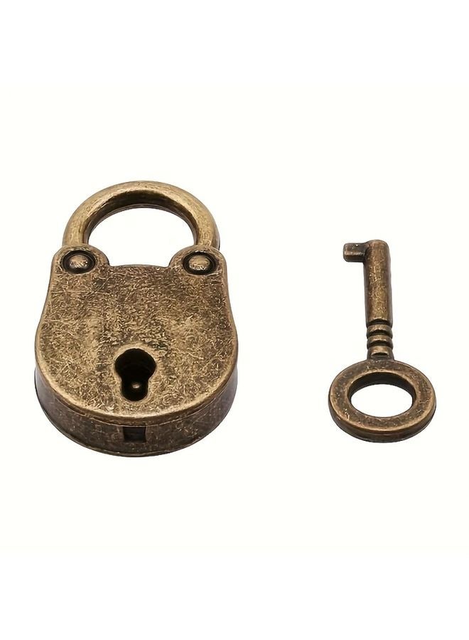 Vintage Mini Lock And Key 1pc Waterproof Matte Finish Iron Shell For Bags Suitcases - Image 3