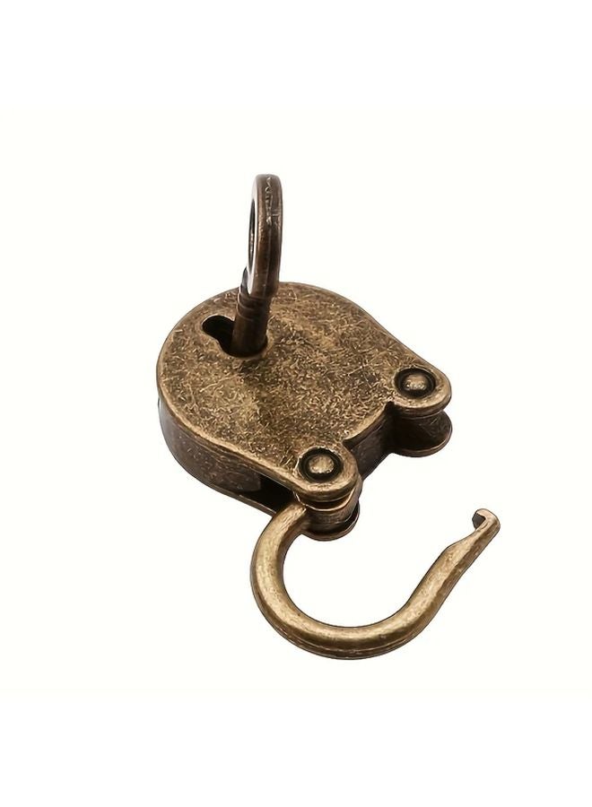 Vintage Mini Lock And Key 1pc Waterproof Matte Finish Iron Shell For Bags Suitcases - Image 4