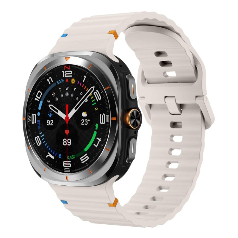 سوار ساعة ذكية رياضي من السيليكون متوافق باللون أزرق قابل للتعديل مع Samsung Galaxy Watch 7 بملاءمة قابلة للتعديل وحزام ناعم للاستبدال اليومي - Image 2
