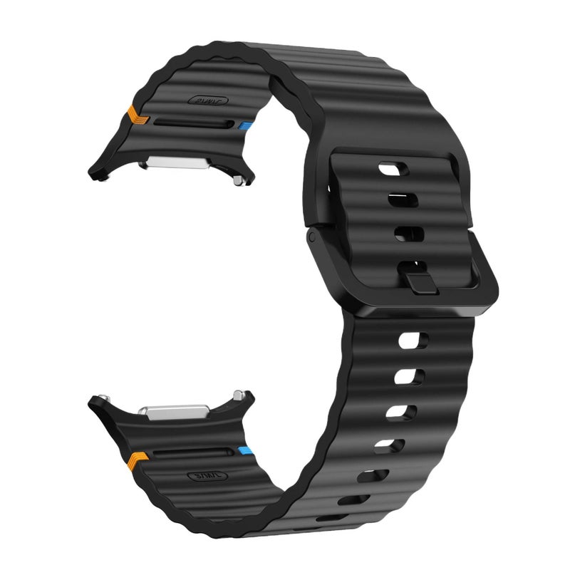 سوار ساعة ذكية رياضي من السيليكون متوافق باللون أزرق قابل للتعديل مع Samsung Galaxy Watch 7 بملاءمة قابلة للتعديل وحزام ناعم للاستبدال اليومي - Image 5