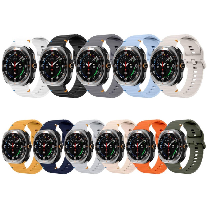 سوار ساعة ذكية رياضي من السيليكون متوافق باللون أزرق قابل للتعديل مع Samsung Galaxy Watch 7 بملاءمة قابلة للتعديل وحزام ناعم للاستبدال اليومي - Image 1