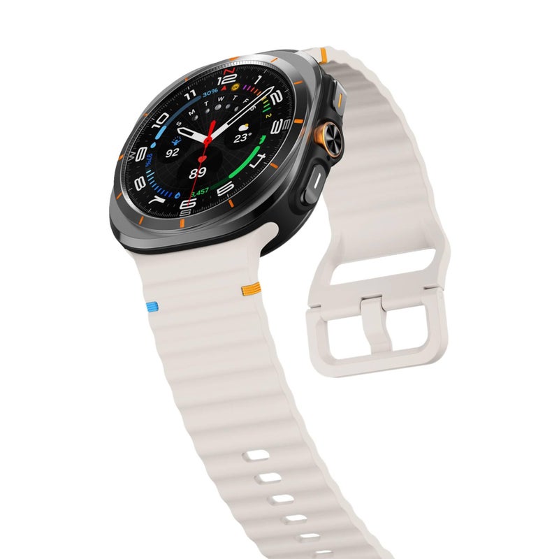سوار ساعة ذكية رياضي من السيليكون متوافق باللون أزرق قابل للتعديل مع Samsung Galaxy Watch 7 بملاءمة قابلة للتعديل وحزام ناعم للاستبدال اليومي - Image 4