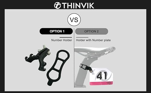 Thinvik Bike Race Number Plate Holder Cycling Number Mount - Quick Release with Rubber Bands（Include Number Plate） - Image 2