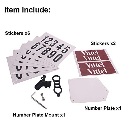 Thinvik Bike Race Number Plate Holder Cycling Number Mount - Quick Release with Rubber Bands（Include Number Plate） - Image 3