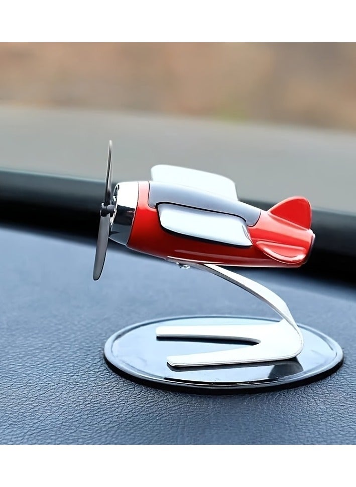 Generic Solar-Powered Plastic Aircraft Dashboard Ornament - Car Interior Decoration for Men and Women, Creative Desktop Accessory for Car Enthusiasts, Ideal Gift  - Image 2