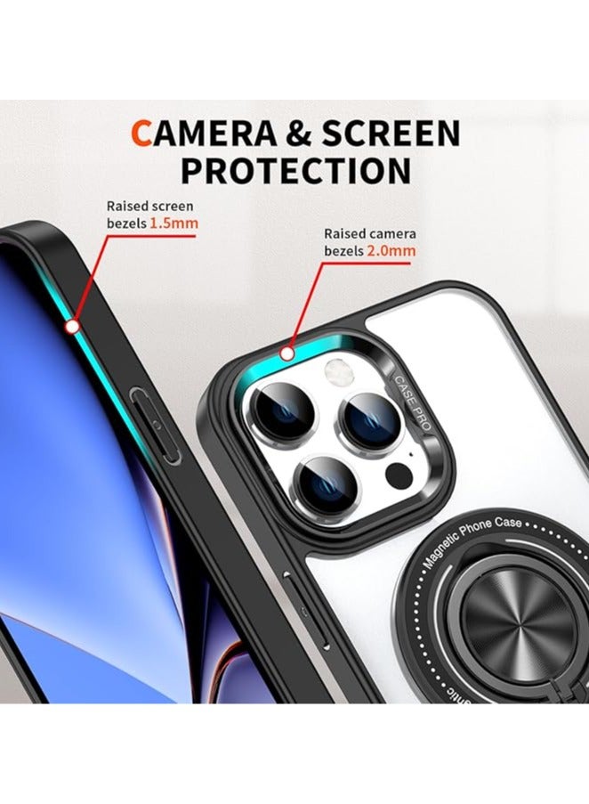 عام حافظة هاتف لجهاز iPhone 16 Pro Max/16 Pro/16 Plus/16، مصنوعة من TPU وPC، مزودة بقاعدة مغناطيسية دوارة مدمجة، حافظة مقاومة للسقوط والصدمات - Image 5