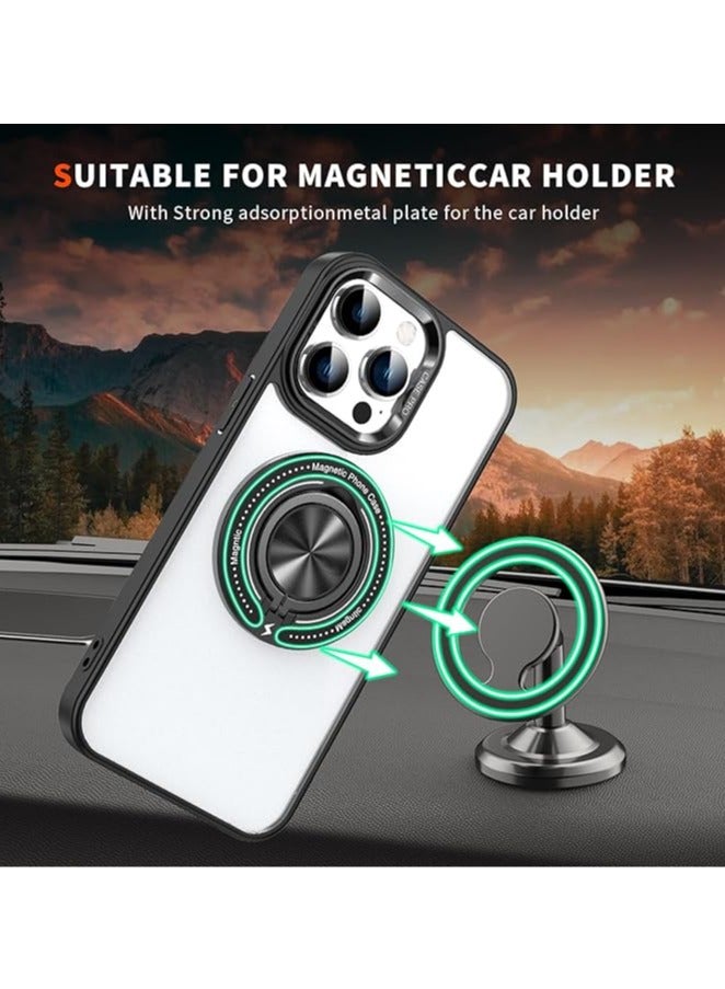 عام حافظة هاتف لجهاز iPhone 16 Pro Max/16 Pro/16 Plus/16، مصنوعة من TPU وPC، مزودة بقاعدة مغناطيسية دوارة مدمجة، حافظة مقاومة للسقوط والصدمات - Image 3