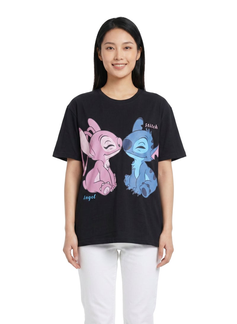 Disney Stitch Graphic Women’s Oversized Drop Shoulder T-Shirt - Image 1