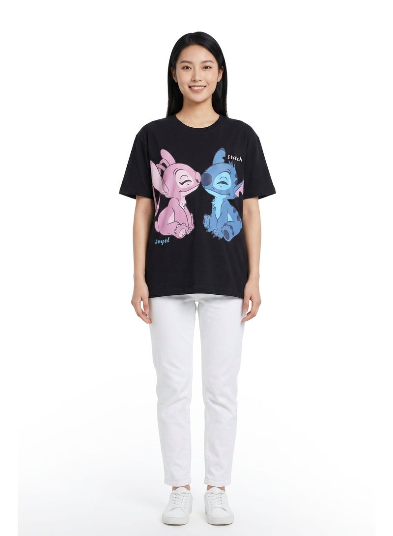 Disney Stitch Graphic Women’s Oversized Drop Shoulder T-Shirt - Image 4