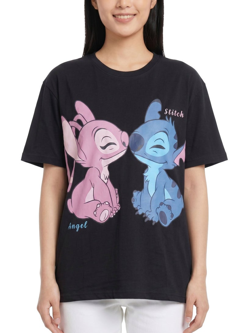 Disney Stitch Graphic Women’s Oversized Drop Shoulder T-Shirt - Image 3