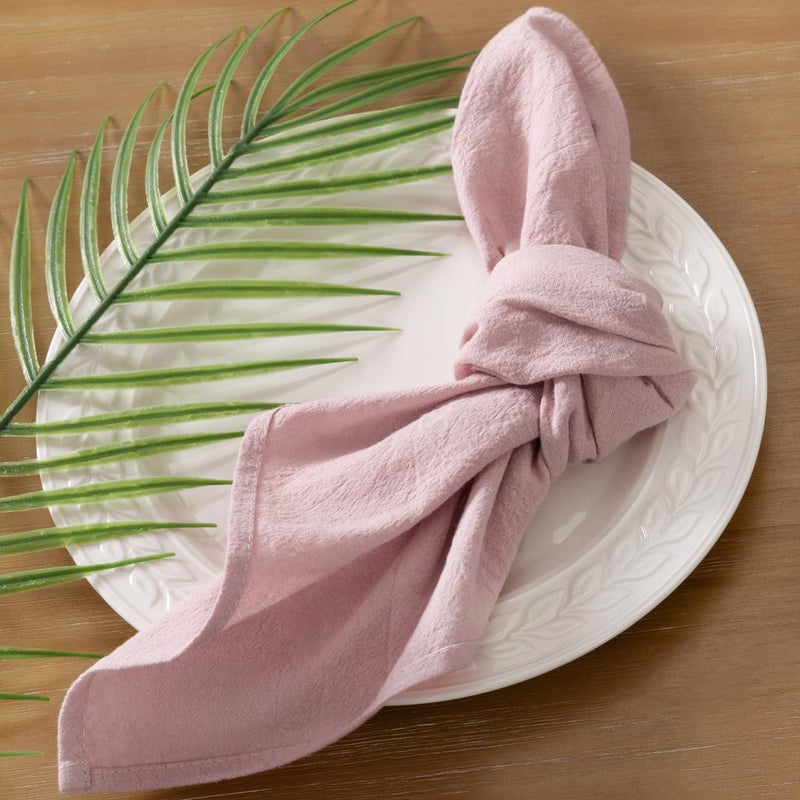 Socomi Cloth Napkins Pink Fall Thanksgiving Washable Reusable Bulk Linen Cotton Napkins Set Of 6 17""X17"" For Wedding Party Bridal Baby Shower Birthday Dining Table Decorations - Image 2