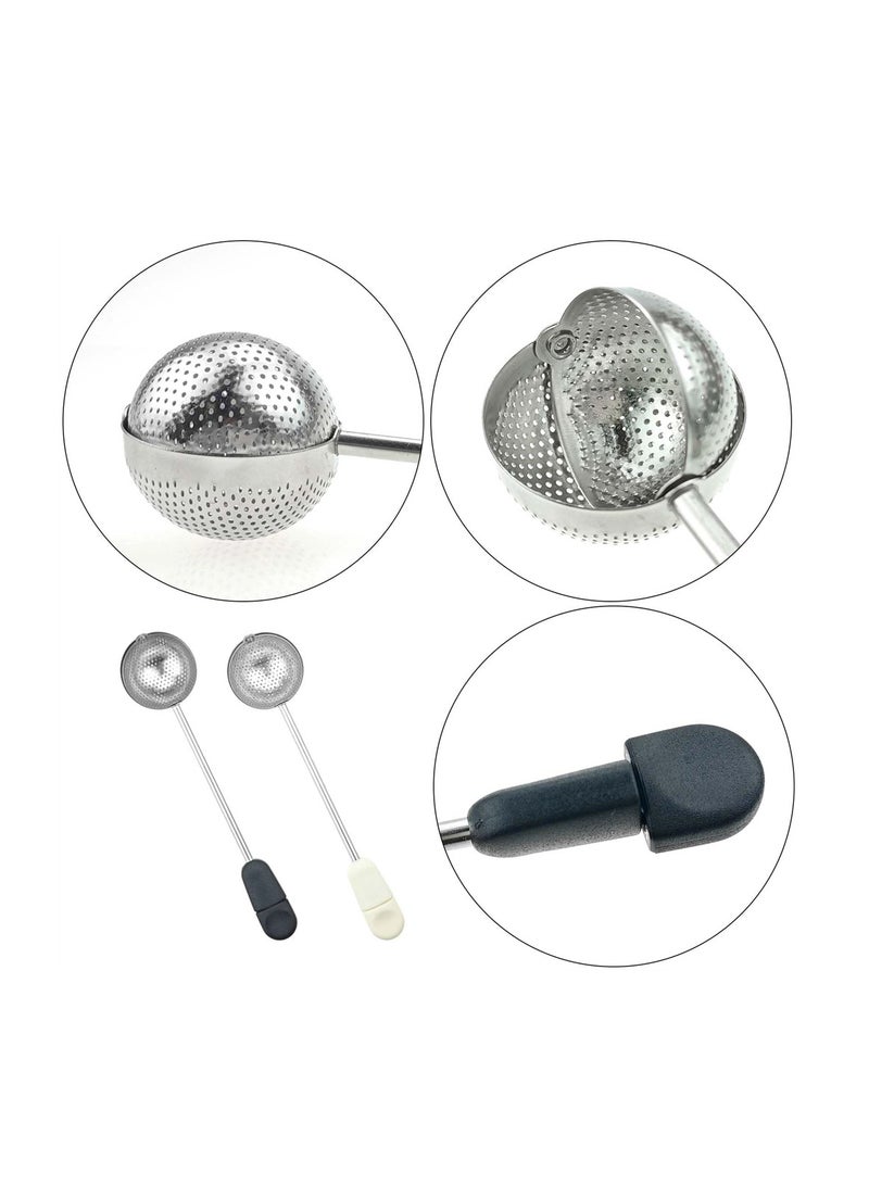 SYOSI 2 Pack Stainless Steel Mesh Twisting, Tea Ball Infuser Loose Leaf Tea Infuser Strainers Reusable Loose Leaf Tea Steeper Stainless Steel for Natural Tea & Coffee - Image 2