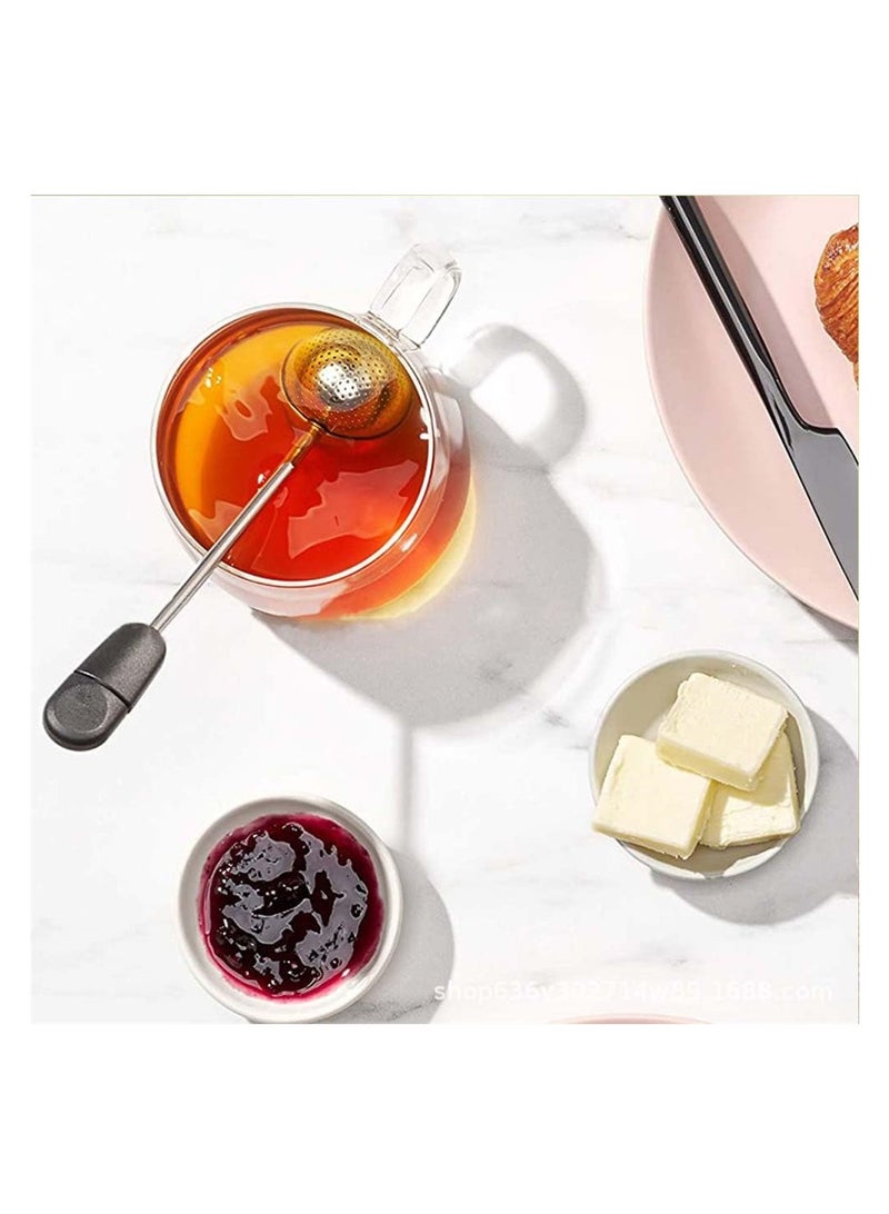 SYOSI 2 Pack Stainless Steel Mesh Twisting, Tea Ball Infuser Loose Leaf Tea Infuser Strainers Reusable Loose Leaf Tea Steeper Stainless Steel for Natural Tea & Coffee - Image 4