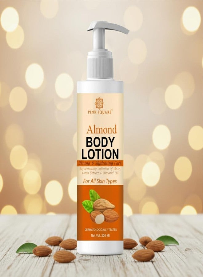 Pink Square Almond Body Lotion – 200ml | Deep Moisturizing Lotion with Natural Almond Extracts | Nourishing Skin Care for Soft, Smooth & Radiant Skin | Daily Hydration | Pack of 1 - Image 4