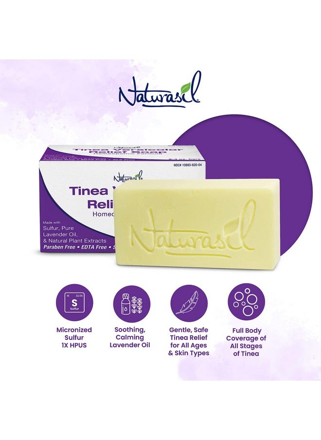 Naturasil - Tinea Versicolor Treatment +2 Bars | Max-Strength 10X Soap | Antifungal Micronized Sulfur | Stops Pityriasis, Candida, Ringworm & Irritation | Fast Acting Adult & Kid Safe | 4 Oz (2 Pack) - Image 1