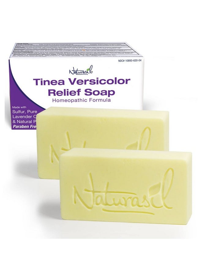 Naturasil - Tinea Versicolor Treatment +2 Bars | Max-Strength 10X Soap | Antifungal Micronized Sulfur | Stops Pityriasis, Candida, Ringworm & Irritation | Fast Acting Adult & Kid Safe | 4 Oz (2 Pack) - Image 1