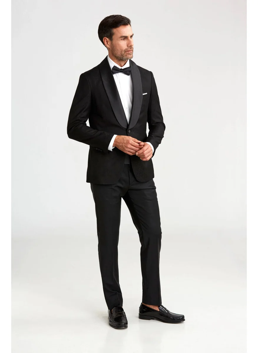 Bisse Shawl Collar Double Slit Slim Fit Tuxedo Black SM23Y22200_D99