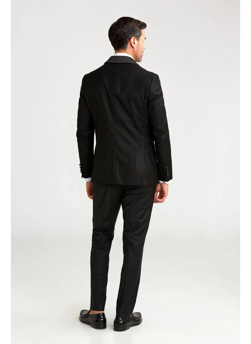 Bisse Shawl Collar Double Slit Slim Fit Tuxedo Black SM23Y22200_D99